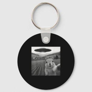 Squirrel Selfie With Alien Ufo Funny For Men Women Key Ring