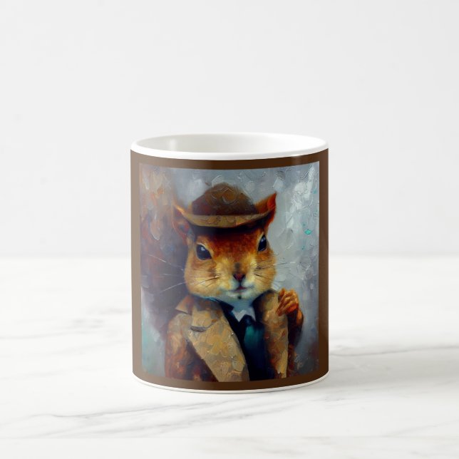 Squirrel Sherlock Holmes Coffee Mug (Center)