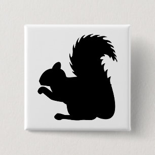 Squirrel Silhouette 15 Cm Square Badge