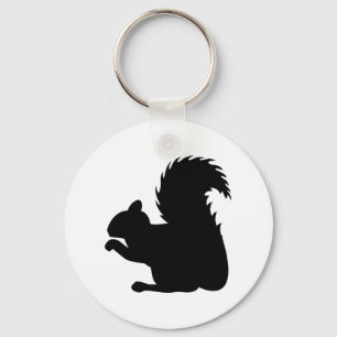 Squirrel Silhouette Key Ring