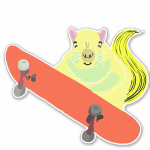 Squirrel skateboard sticker