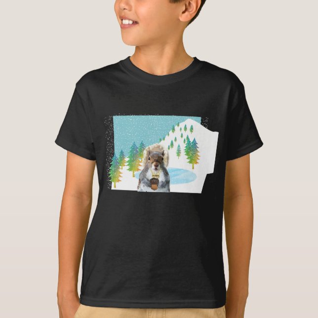 Squirrel Snowboarder T-Shirt (Front)
