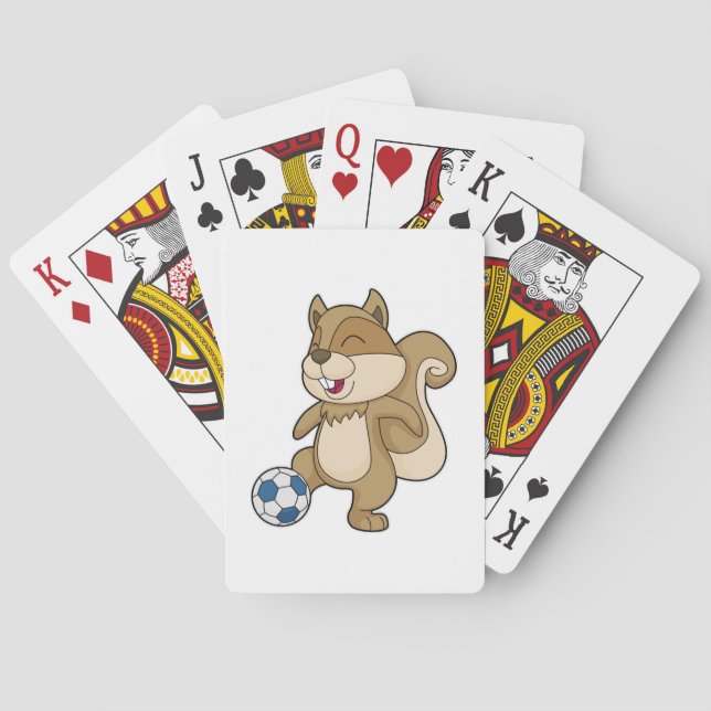 Squirrel Soccer player Soccer Playing Cards (Back)