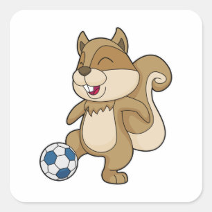 Squirrel Soccer player Soccer Square Sticker