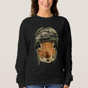 Squirrel Soldier Veteran Army Squirrel Rodent Anim Sweatshirt