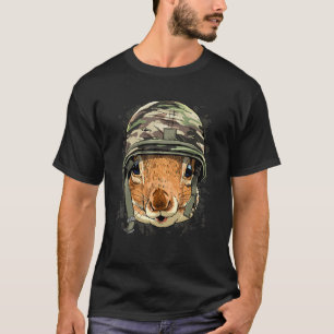 Squirrel Soldier Veteran Army Squirrel Rodent Anim T-Shirt