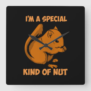 Squirrel - Special Kind Of Nut Square Wall Clock
