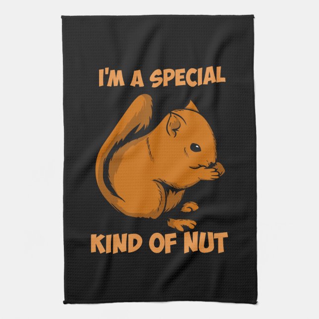 Squirrel - Special Kind Of Nut Tea Towel (Vertical)