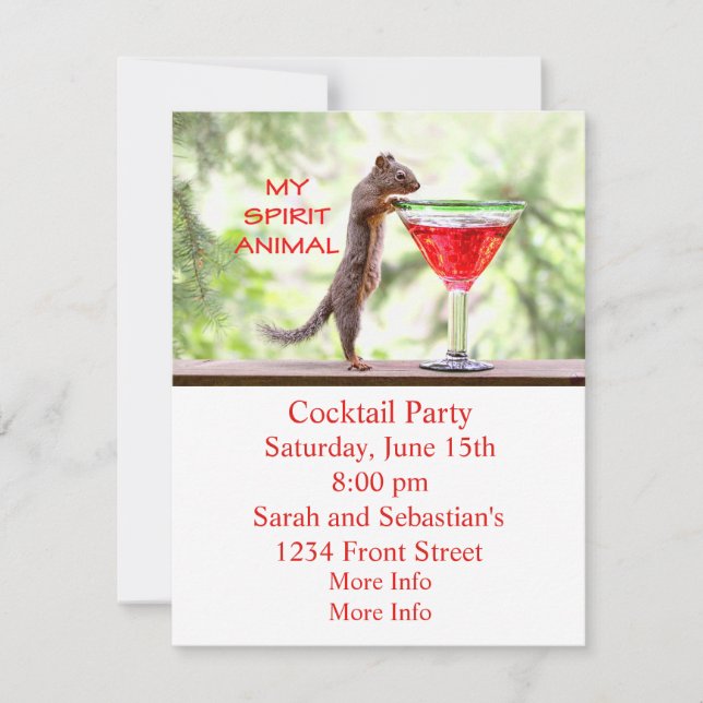 Squirrel Spirit Animal Invitation (Front)