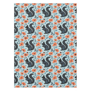 Squirrel Spring Flowers Art  Tablecloth