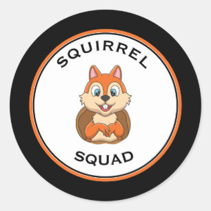 Squirrel Squad Circle Disc Classic Round Sticker