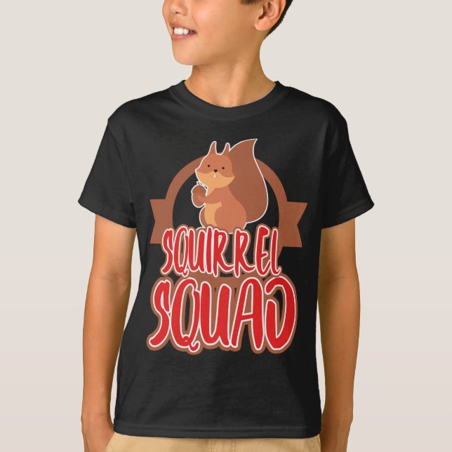 Squirrel Squad Funny Cute Pet Christmas T-Shirt (Front)
