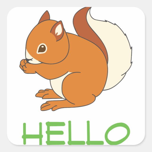 Squirrel Square Sticker (Front)