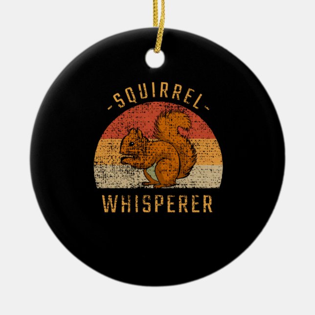 Squirrel - Squirrel Whisperer Ceramic Tree Decoration (Front)