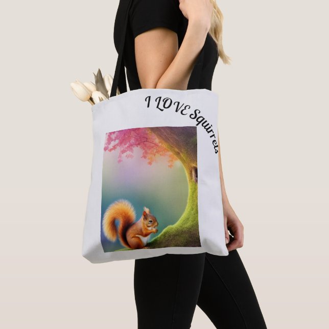 Squirrel Squirrel Wildlife Woodlands sweet urban w Tote Bag (Close Up)