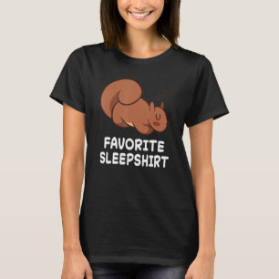 Squirrel Squirrels Nap Sleeping Sleep Pajama Night T-Shirt