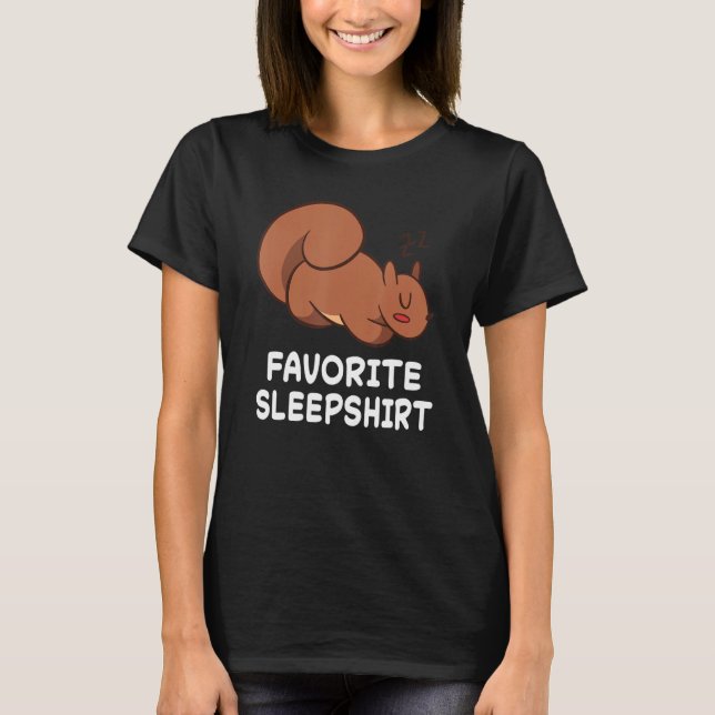 Squirrel Squirrels Nap Sleeping Sleep Pajama Night T-Shirt (Front)