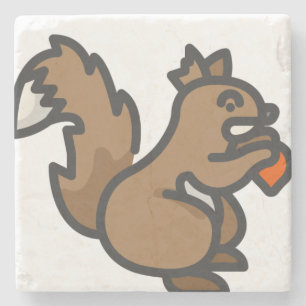 squirrel stone coaster