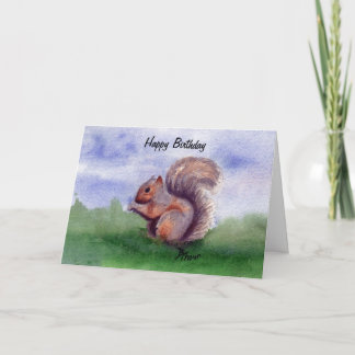 Squirrel Study Birthday Card