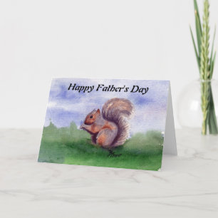 Squirrel Study Father's Day Card