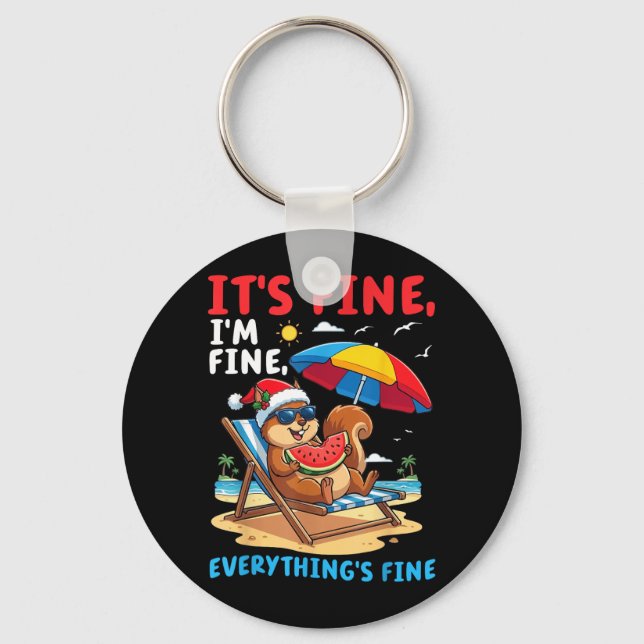 Squirrel Summer Christmas Fine Fine Everythings Key Ring (Front)