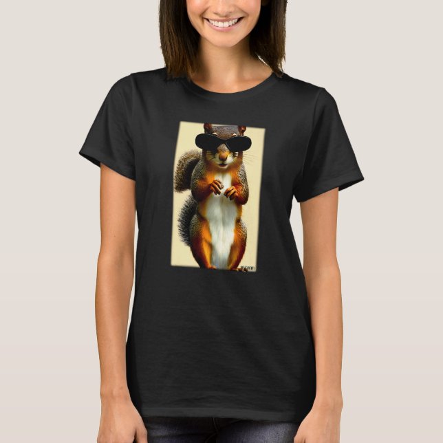 Squirrel Sunglasses Wild Animal Forest Animal Natu T-Shirt (Front)