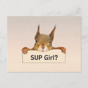 Squirrel SUP Girl? Custom Text Postcard