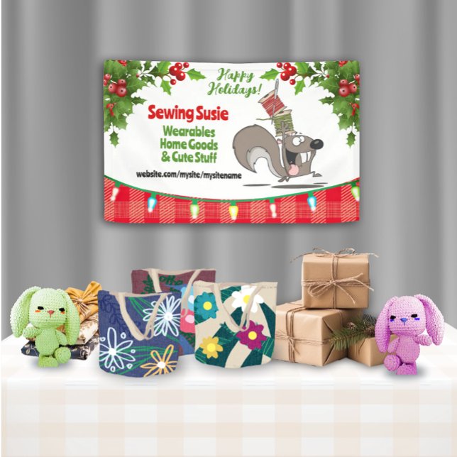 Squirrel thread sewing quilting craft show display banner (Creator Uploaded)