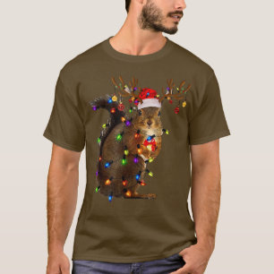 Squirrel Ugly Christmas Cute Squirrel Xmas Lights T-Shirt
