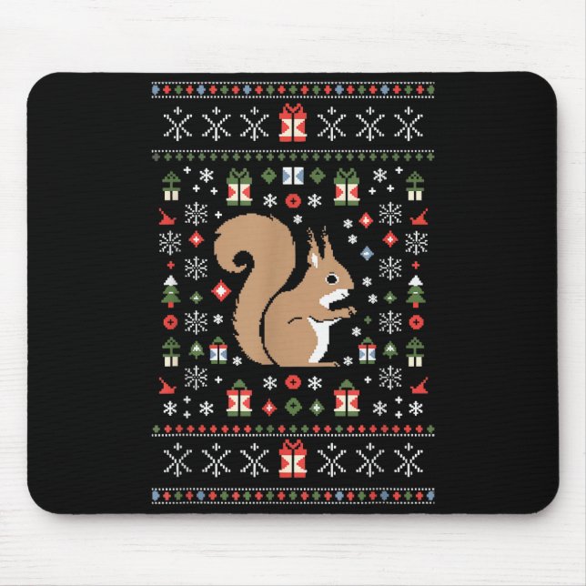 Squirrel Ugly Christmas  Mouse Mat (Front)