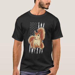 Squirrel US Flag Squirrel American Flag Squirrel T-Shirt
