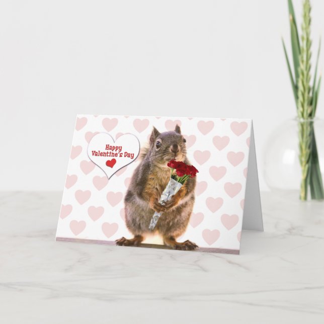 Squirrel Valentine Holiday Card (Front)