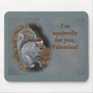 Squirrel Valentine's Day Card Mouse Mat