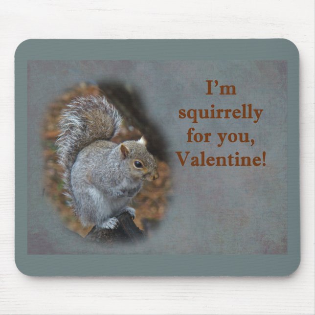 Squirrel Valentine's Day Card Mouse Mat (Front)