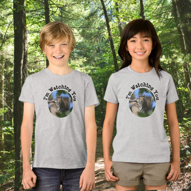 Squirrel Watching You Cute Fun Photographic Tri-Blend Shirt (Creator Uploaded)