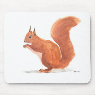 Squirrel watercolor animal woodland baby nursery mouse mat