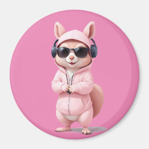Squirrel Wearing Hoodie Funny Cool Animal Vector Magnet