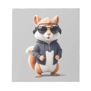 Squirrel Wearing Hoodie Funny Cool Animal Vector Notepad