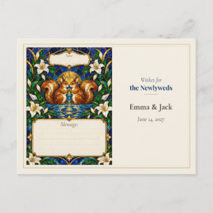 Squirrel Wedding Guest Book Wishes Postcard