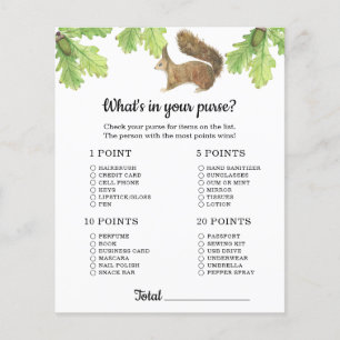 Squirrel - What's in your purse baby shower game