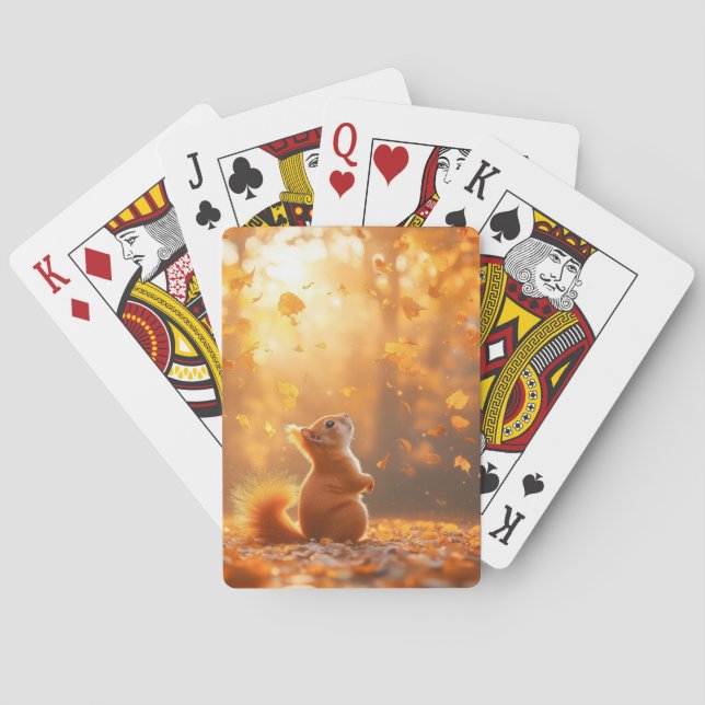 Squirrel Wild Animal Loving Portrait  Playing Cards (Back)