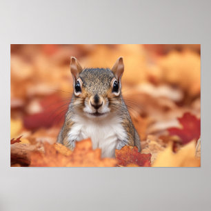 Squirrel Wild Animal Loving Portrait Poster