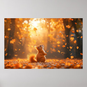 Squirrel Wild Animal Loving Portrait Poster