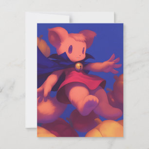 Squirrel Witch Postcard