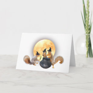 Squirrel Witches  with Cauldron Card