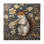 Squirrel With Acacia Flowers William Morris Tile<br><div class="desc">Squirrel With Acacia Flowers William Morris Ceramic Tile, a charming and artistic piece that combines the whimsy of a squirrel with the timeless elegance of William Morris-inspired floral patterns. This ceramic tile features a delightful scene of a squirrel amidst the beauty of acacia flowers, capturing the essence of nature in...</div>