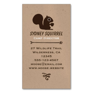 Squirrel with Acorn Magnetic Business Card