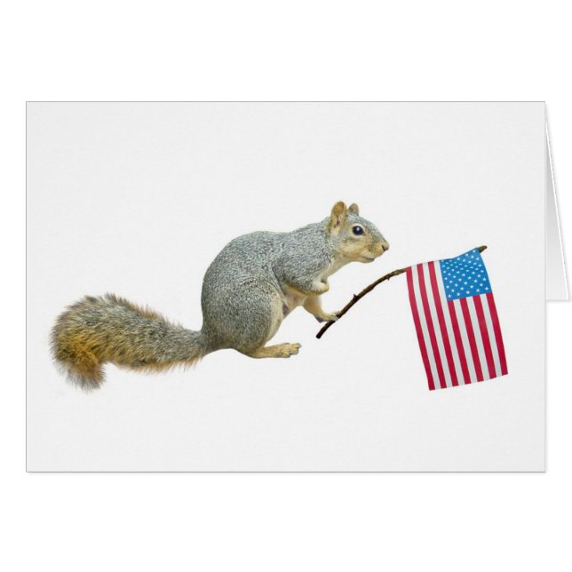 Squirrel with American Flag (Front Horizontal)