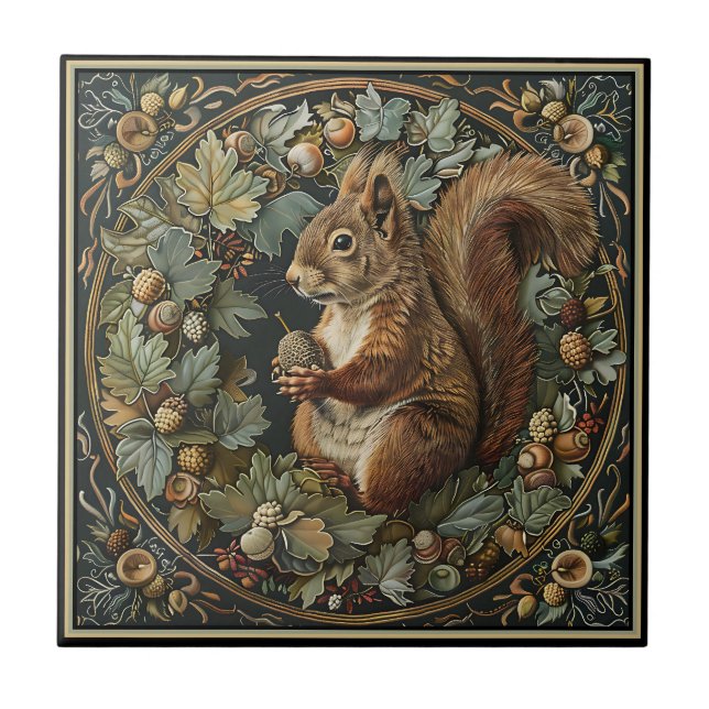 Squirrel With an Acorn Tile (Front)