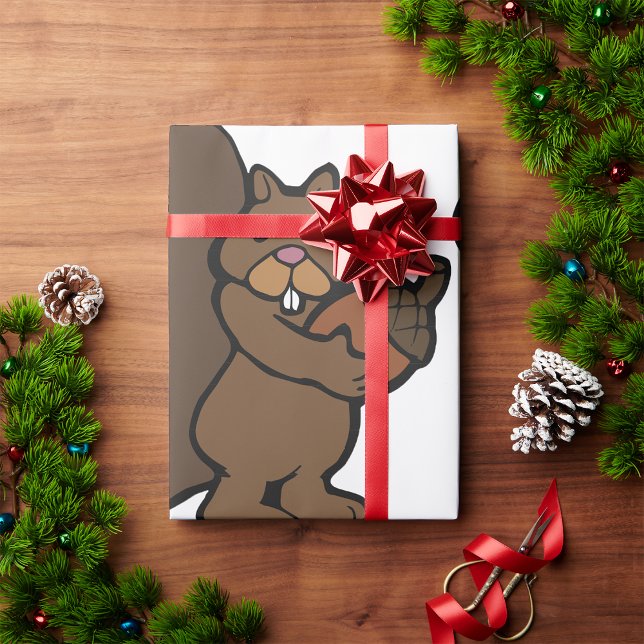 Squirrel With An Acorn Wrapping Paper (Creator Uploaded)